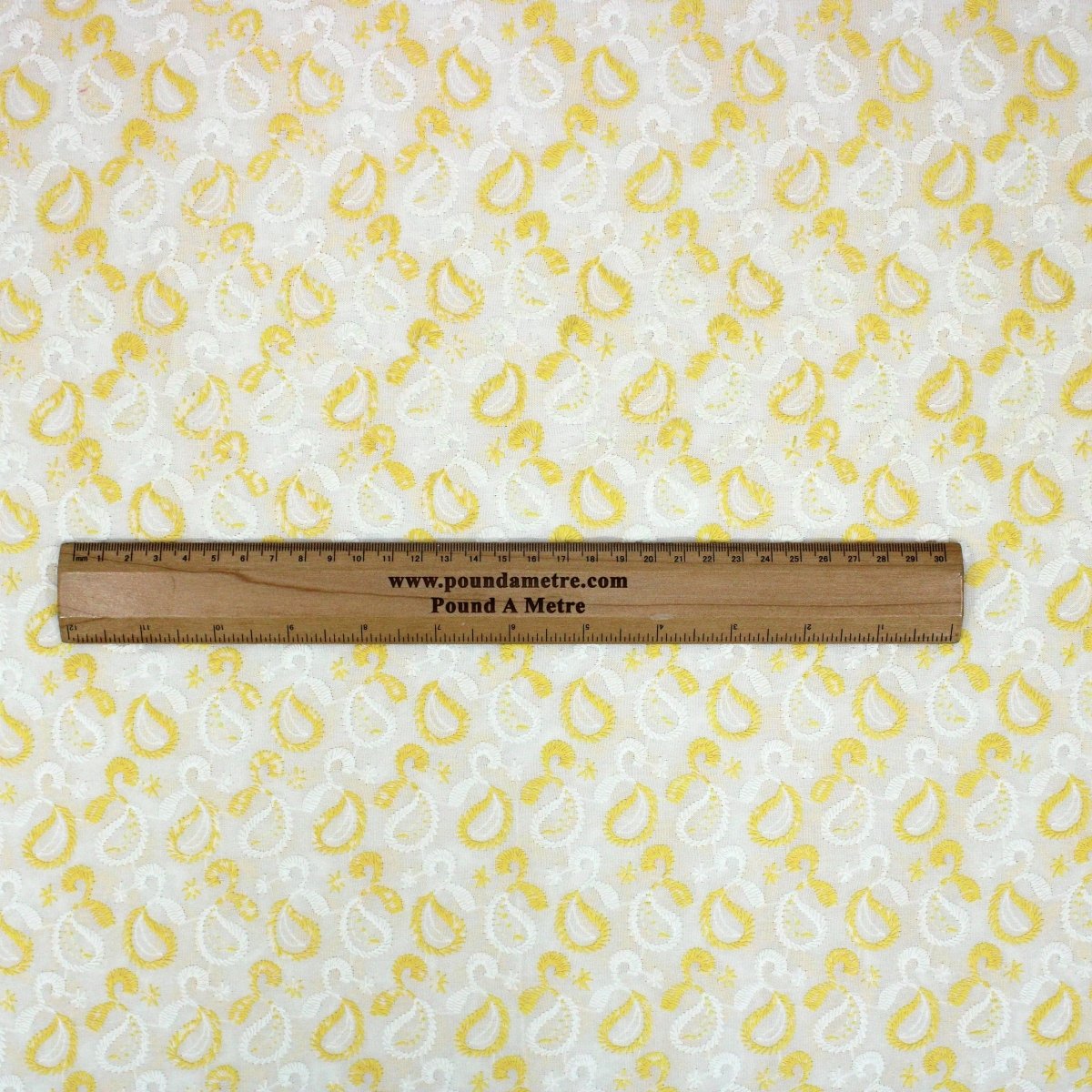 3 Metre Broderie Anglaise Floral Cotton - 45" Wide (Yellow & White) - Pound A Metre
