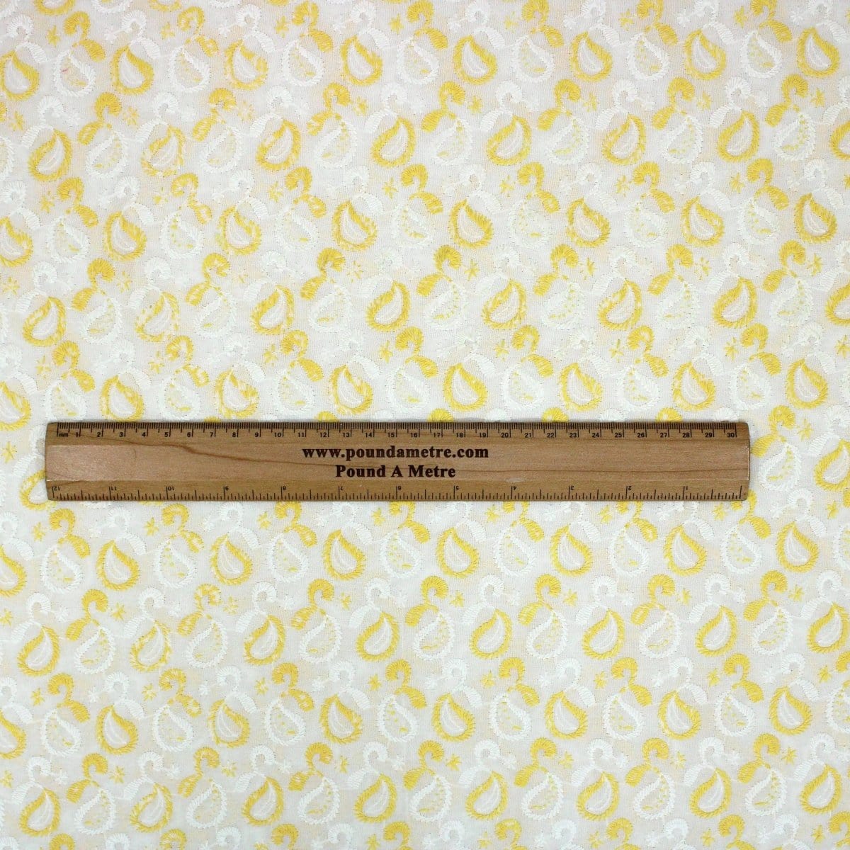 Pound A Metre 3 Metres 3 Metre Broderie Anglaise Floral Cotton - 45" Wide (Yellow & White)
