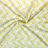 Pound A Metre 3 Metres 3 Metre Broderie Anglaise Floral Cotton - 45" Wide (Yellow & White)