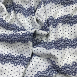 Pound A Metre 3 Metres 3 Metre Dressmaking Printed Crepe 55" wide (Blue & White) (EOL)