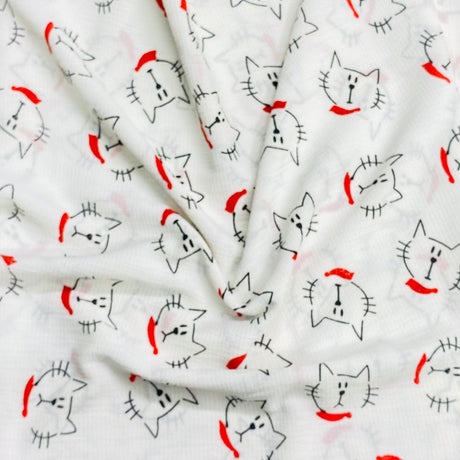 Pound A Metre 3 Metres 3 Metre Dressmaking Printed Crepe 55" wide (Cats)