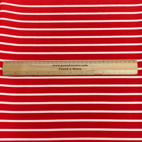 Pound A Metre 3 Metres 3 Metre Dressmaking Printed Crepe 55" wide (Red & White)