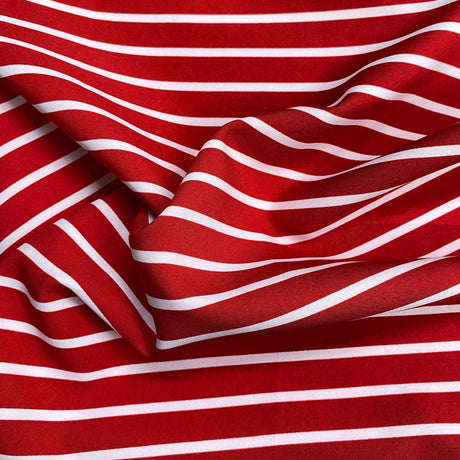 Pound A Metre 3 Metres 3 Metre Dressmaking Printed Crepe 55" wide (Red & White)