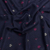 Pound A Metre 3 Metre Luxurious Pashmina Fabric - 36'' Wide (Navy Bloom)