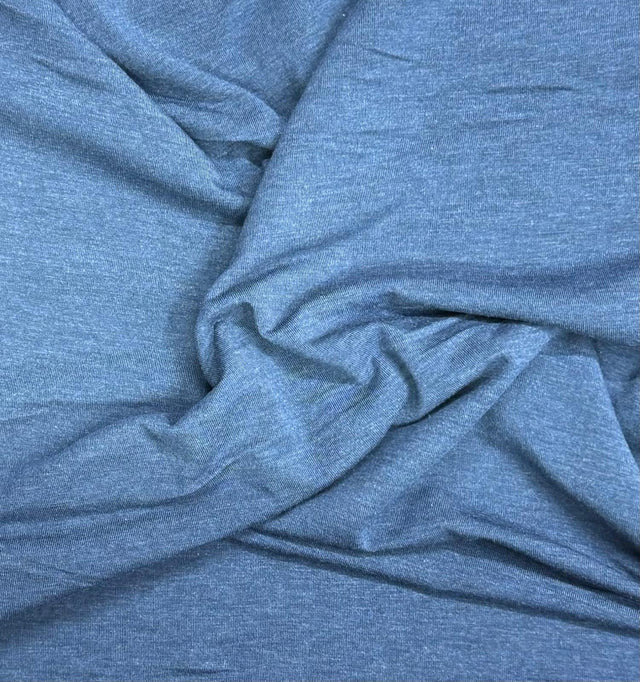 Pound A Metre 3 Metre Luxurious Plain Cotton Feel Jersey - 55"-  (Denim)