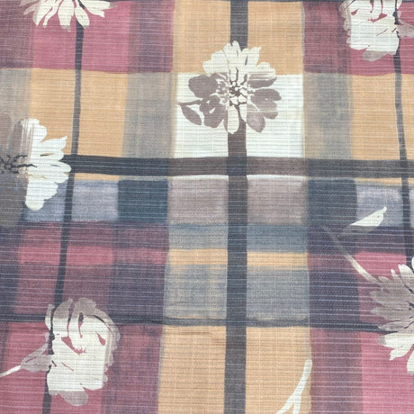 Pound A Metre 3 Metre Luxurious Printed Soft Viscose Jersey - 55" - Brown, Navy & Maroon (Autumn Sale)