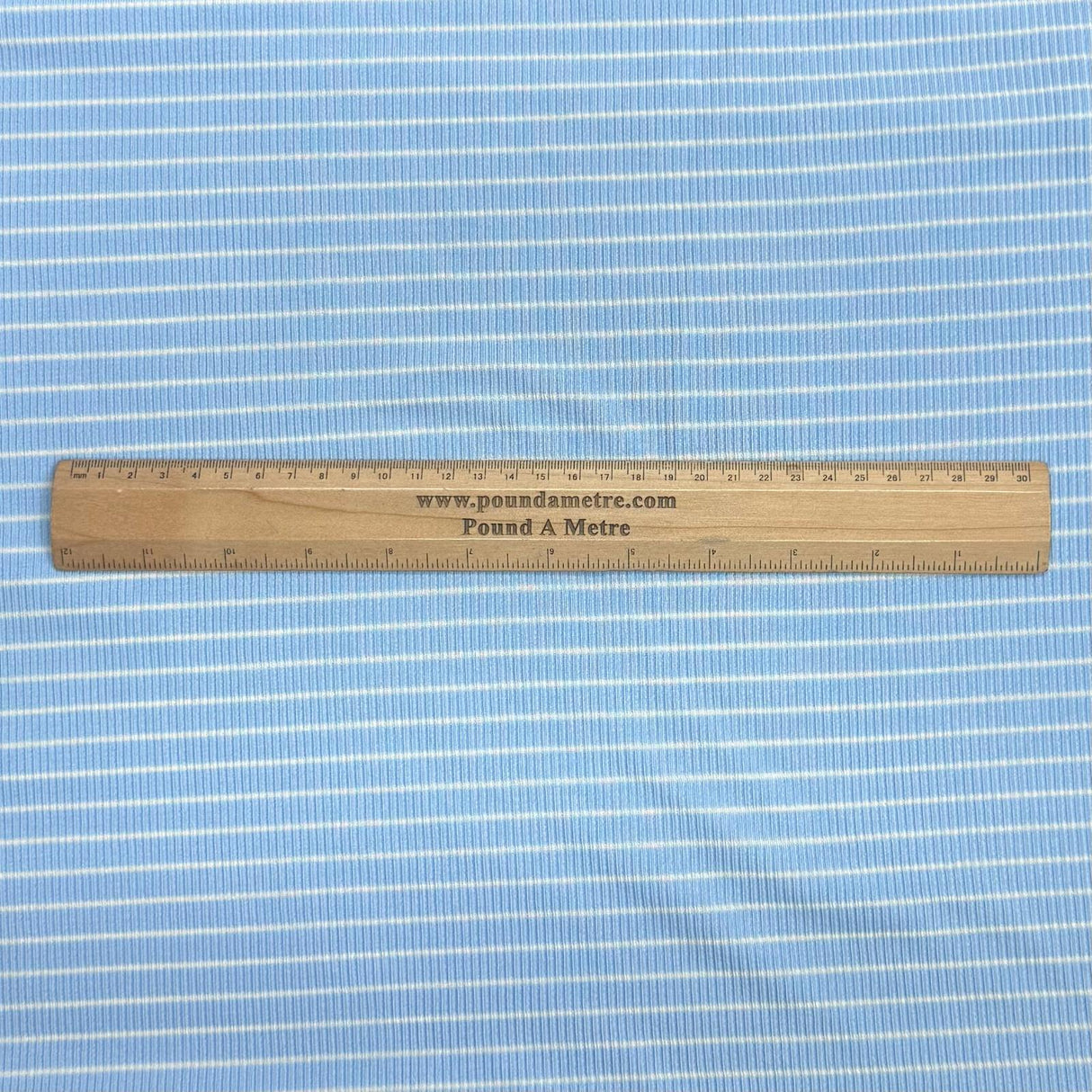 Pound A Metre 3 Metres 3 Metre Luxurious Soft Cord Jersey - 55" (Sky & White)