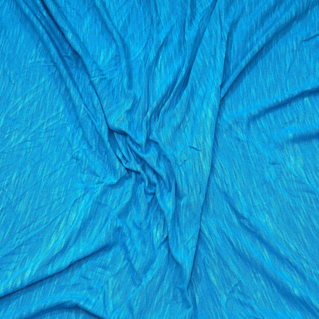 Pound A Metre 3 Metres 3 Metre Luxurious Soft Crinkle Jersey - 55" Wide (Blue)