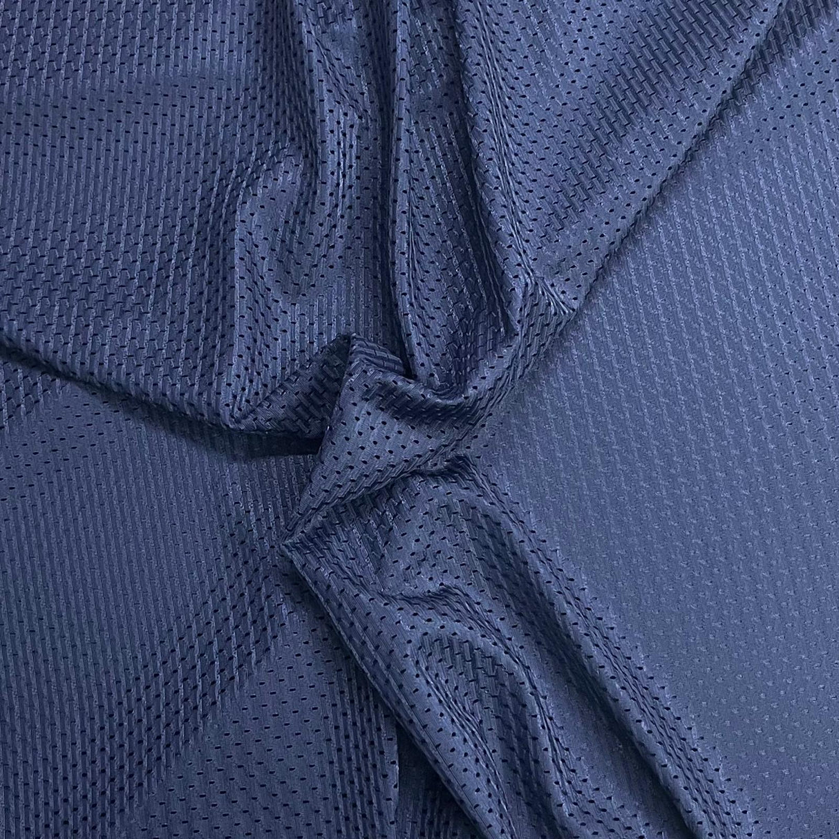 Pound A Metre 3 Metre Luxurious Soft Embossed Polyester Jersey - 55" (Navy)