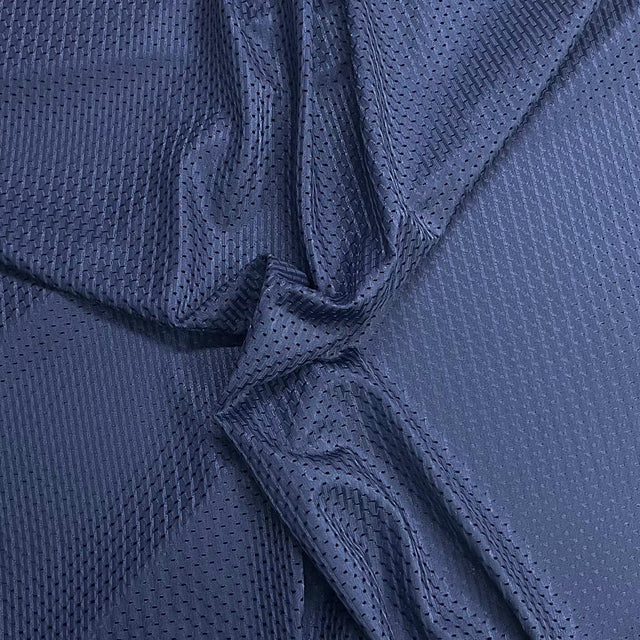 Pound A Metre 3 Metre Luxurious Soft Embossed Polyester Jersey - 55" (Navy)