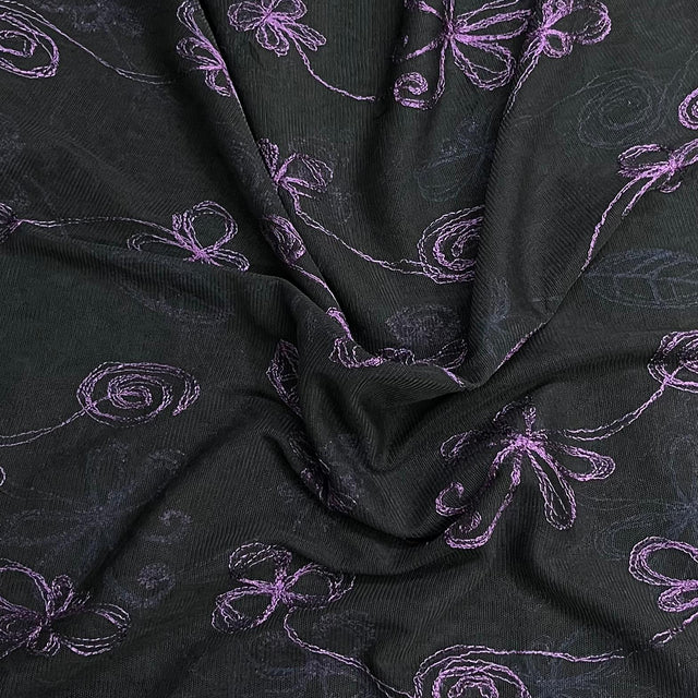 Pound A Metre 3 Metre Luxurious Soft Mesh Jersey - 55" (Night Crawler)