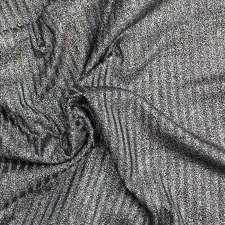 Pound A Metre 3 Metres 3 Metre Luxurious Soft Metallic Ribbed Jersey - 55"- (Black)