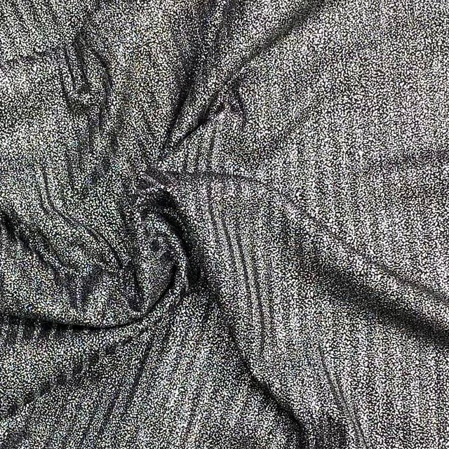 Pound A Metre 3 Metres 3 Metre Luxurious Soft Metallic Ribbed Jersey - 55"- (Black)
