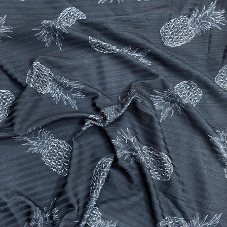 Pound A Metre 3 Metres 3 Metre Luxurious Soft Printed Polyester Jersey - 55" (Pineapple)