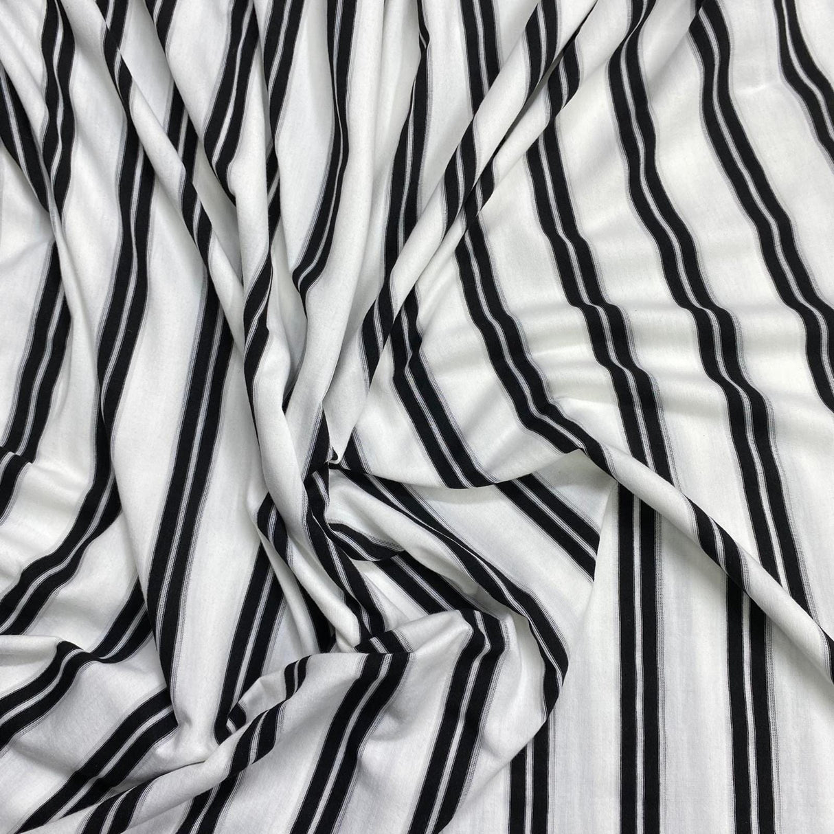 Pound A Metre 3 Metres 3 Metre Luxurious Soft Printed Ribbed Jersey - 55"- (Black & White)