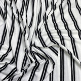 Pound A Metre 3 Metres 3 Metre Luxurious Soft Printed Ribbed Jersey - 55"- (Black & White)