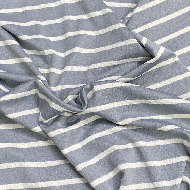 Pound A Metre 3 Metres 3 Metre Luxurious Soft Printed Ribbed Jersey - 55"- (Grey & White)