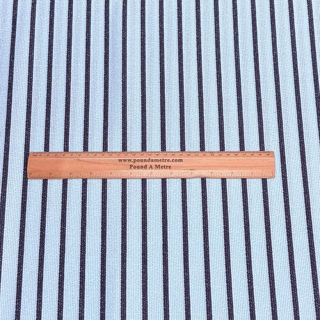 Pound A Metre 3 Metres 3 Metre Luxurious Soft Printed Ribbed Jersey - 55"- (Sky & Black)