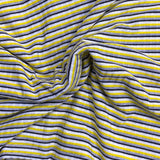 Pound A Metre 3 Metres 3 Metre Luxurious Soft Printed Ribbed Jersey - 55"- (Yellow & Grey)