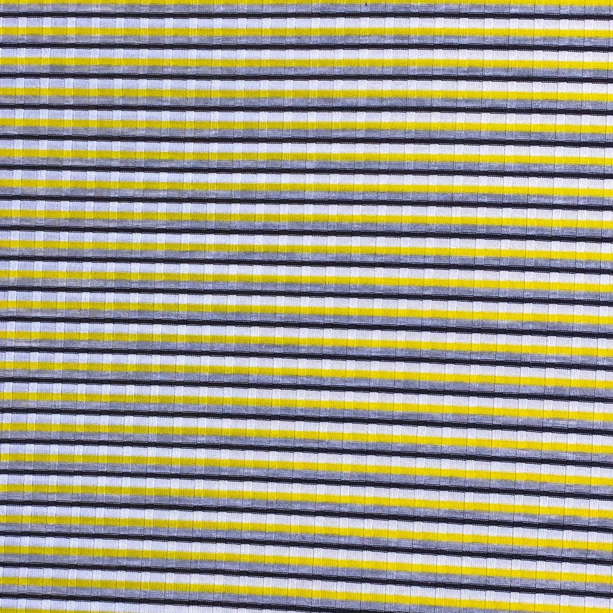 Pound A Metre 3 Metres 3 Metre Luxurious Soft Printed Ribbed Jersey - 55"- (Yellow & Grey)