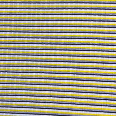 Pound A Metre 3 Metres 3 Metre Luxurious Soft Printed Ribbed Jersey - 55"- (Yellow & Grey)