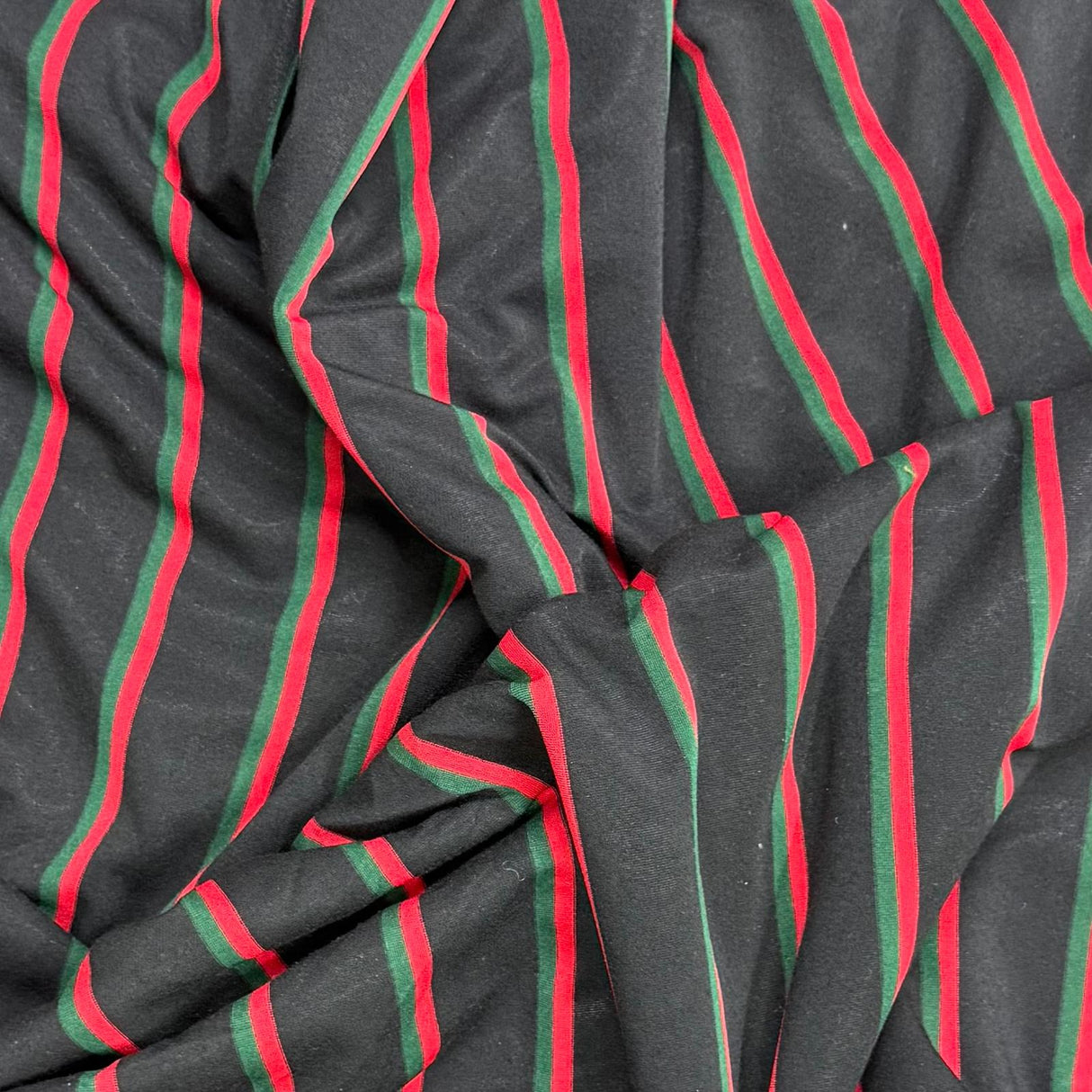 Pound A Metre 3 Metres 3 Metre Luxurious Soft Printed Viscose Jersey - 55"-  (Black, Red & Green)