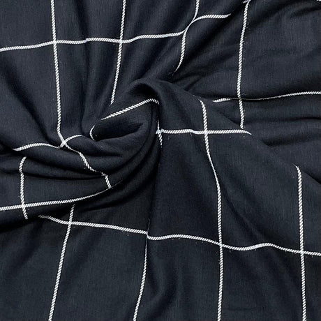 Pound A Metre 3 Metre Luxurious Soft Printed Viscose Jersey - 55"-  (Black Squares)