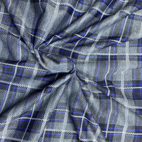 Pound A Metre 3 Metres 3 Metre Luxurious Soft Printed Viscose Jersey - 55"-  (Checks) (EOL)