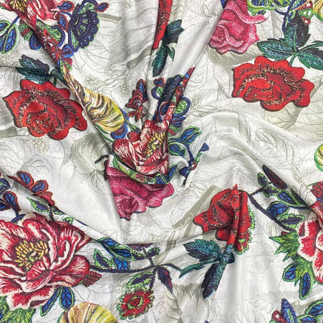 Pound A Metre 3 Metres 3 Metre Luxurious Soft Printed Viscose Jersey - 55"-  (Garden) (EOL)