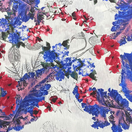 Pound A Metre 3 Metres 3 Metre Luxurious Soft Printed Viscose Jersey - 55"-  (Garden)