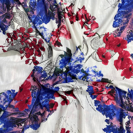 Pound A Metre 3 Metres 3 Metre Luxurious Soft Printed Viscose Jersey - 55"-  (Garden)