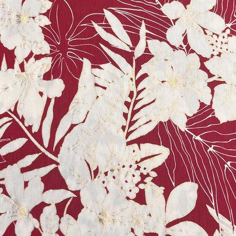 Pound A Metre 3 Metre Luxurious Soft Printed Viscose Jersey - 55"-  (Red & Gold)