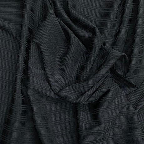 Pound A Metre 3 Metres 3 Metre Luxurious Soft Ribbed Jersey - 55" (Black)