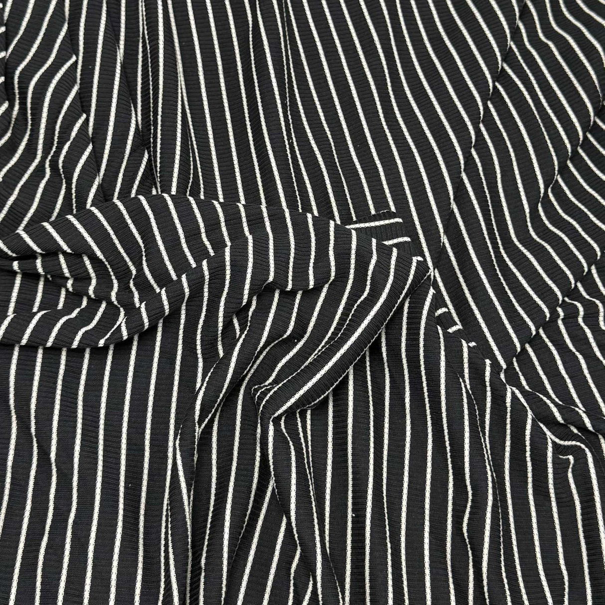 Pound A Metre 3 Metres 3 Metre Luxurious Soft Ribbed Jersey - 55"- (Black & White)