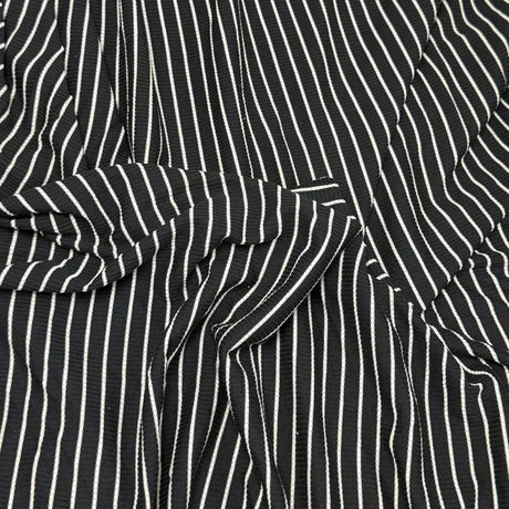 Pound A Metre 3 Metres 3 Metre Luxurious Soft Ribbed Jersey - 55"- (Black & White)