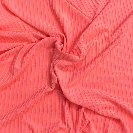 Pound A Metre 3 Metres 3 Metre Luxurious Soft Ribbed Jersey - 55"- (Coral)
