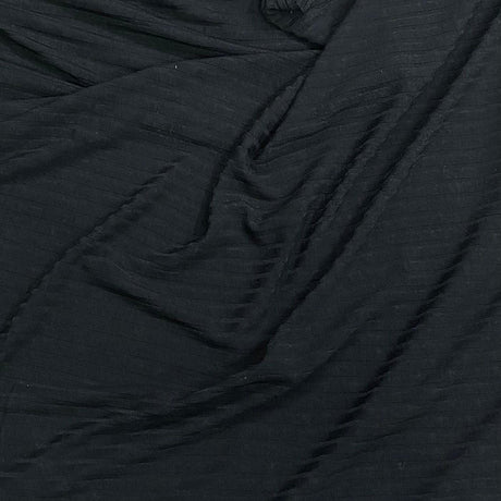 Pound A Metre 3 Metres 3 Metre Luxurious Soft Ribbed Jersey - 55" (Dark Knight)