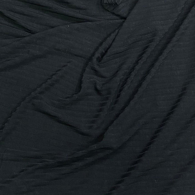 Pound A Metre 3 Metres 3 Metre Luxurious Soft Ribbed Jersey - 55" (Dark Knight)