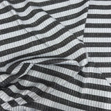 Pound A Metre 3 Metres 3 Metre Luxurious Soft Ribbed Jersey - 55"- (Grey & Black)