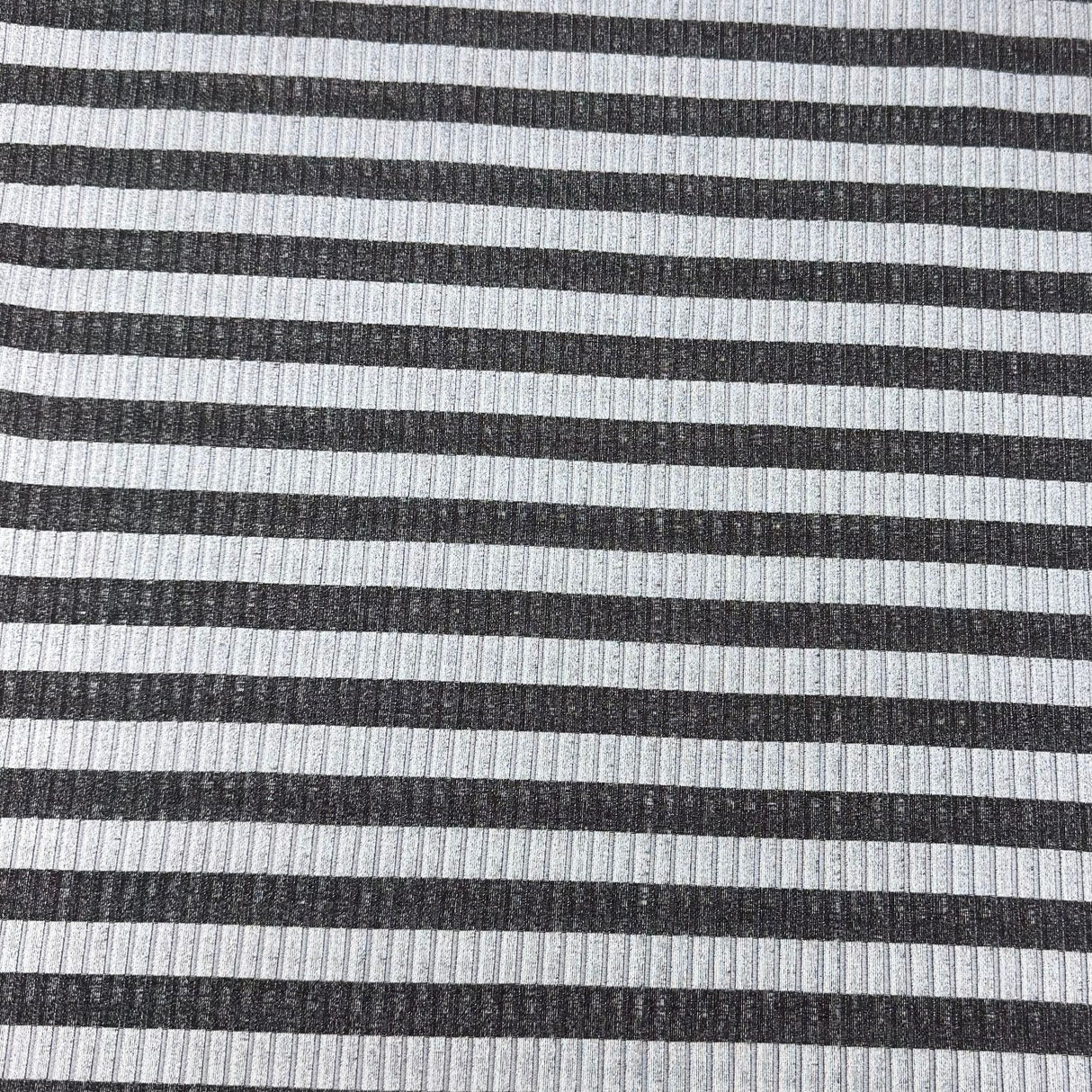 Pound A Metre 3 Metres 3 Metre Luxurious Soft Ribbed Jersey - 55"- (Grey & Black)