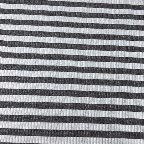 Pound A Metre 3 Metres 3 Metre Luxurious Soft Ribbed Jersey - 55"- (Grey & Black)