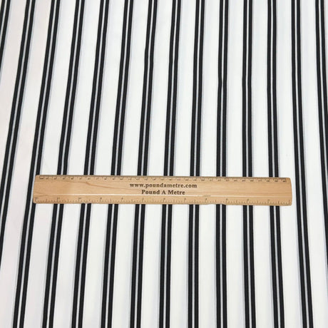 Pound A Metre 3 Metres 3 Metre Luxurious Soft Ribbed Jersey - 55"- (White & Black)