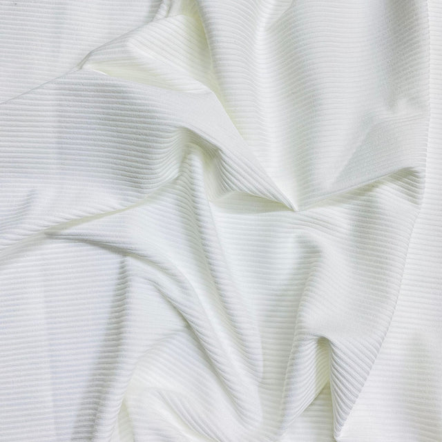 Pound A Metre 3 Metres 3 Metre Luxurious Soft Ribbed Jersey - 55"- (White) (EOL)