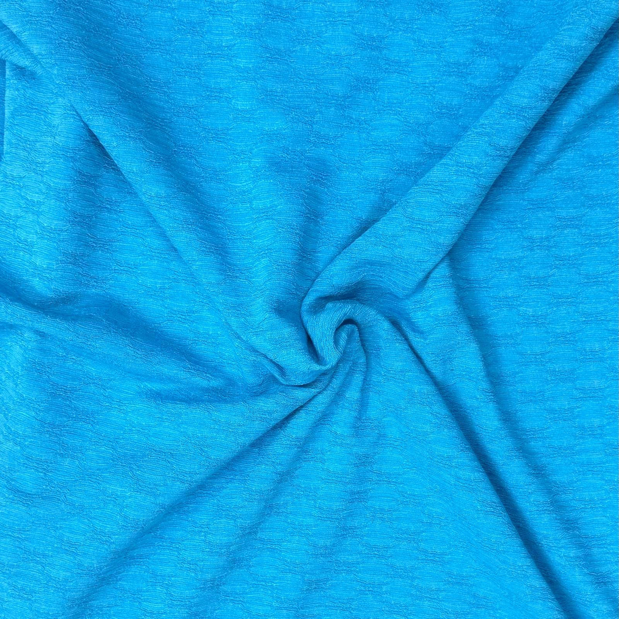 Pound A Metre 3 Metre Luxurious Soft Textured Crepe Jersey - 60"-  (Turquoise Blue)
