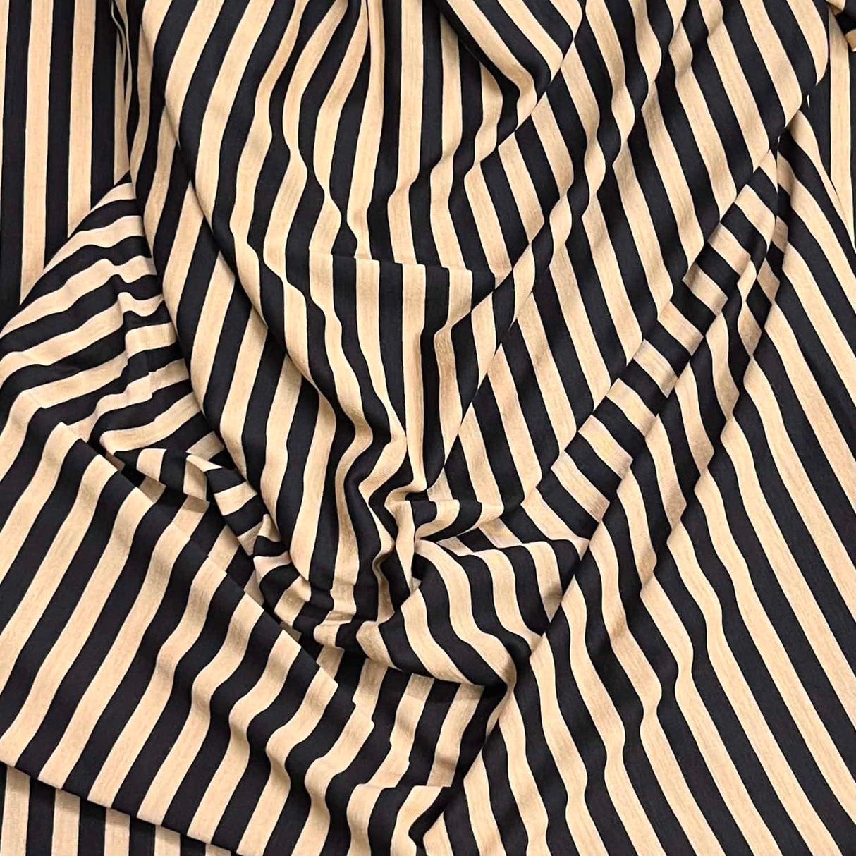 Pound A Metre 3 Metre Luxurious Soft Viscose Jersey - 55"- (Black & Brown)