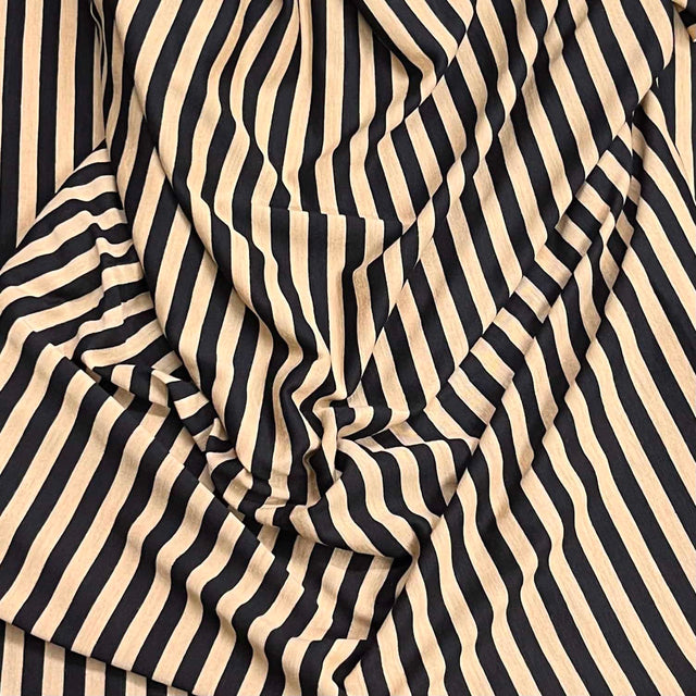 Pound A Metre 3 Metre Luxurious Soft Viscose Jersey - 55"- (Black & Brown)