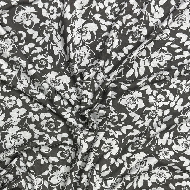 Pound A Metre 3 Metres 3 Metre Luxurious Soft Viscose Jersey - 55"-  (Black Rose)