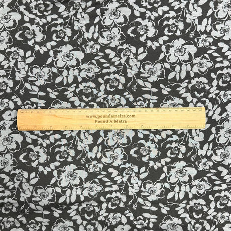 Pound A Metre 3 Metres 3 Metre Luxurious Soft Viscose Jersey - 55"-  (Black Rose)