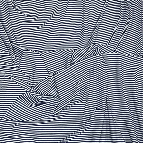 Pound A Metre 3 Metres 3 Metre Luxurious Soft Viscose Jersey - 55"- (Black Stripes)