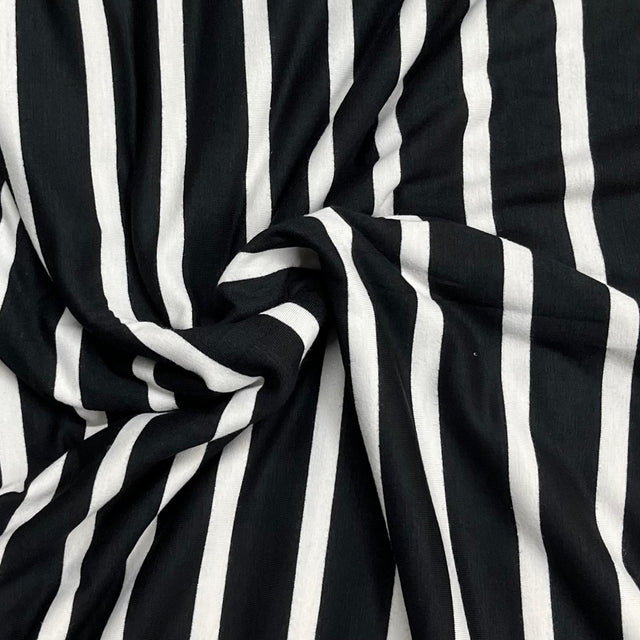 Pound A Metre 3 Metre Luxurious Soft Viscose Jersey - 55"- (Black & Vanilla)